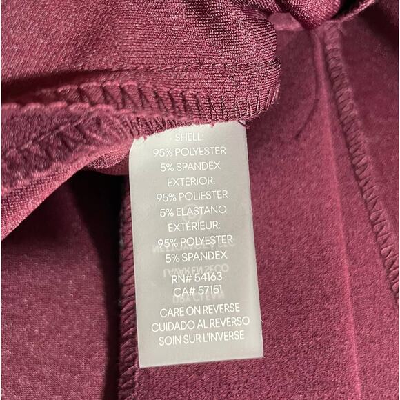 Karl Lagerfeld Paris Lynn 3/4 Tulip Sleeve Knee Length Sheath Dress Maroon 10 - Picture 11 of 13